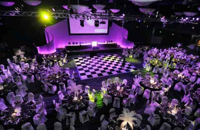 Premier Suite at Bolton Whites Hotel, elegant gala space with checkered dance floor.