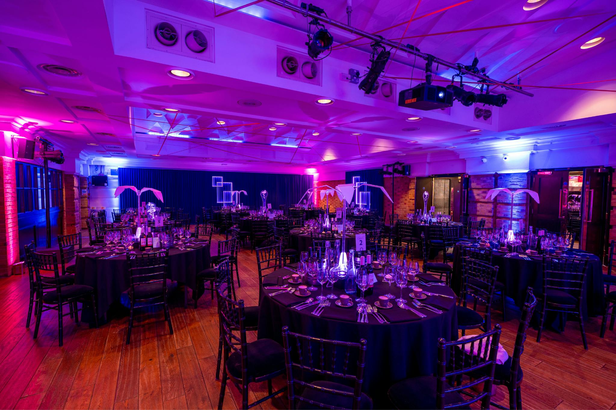 Elegant event space at The Queen Charlotte, perfect for corporate dinners and galas.