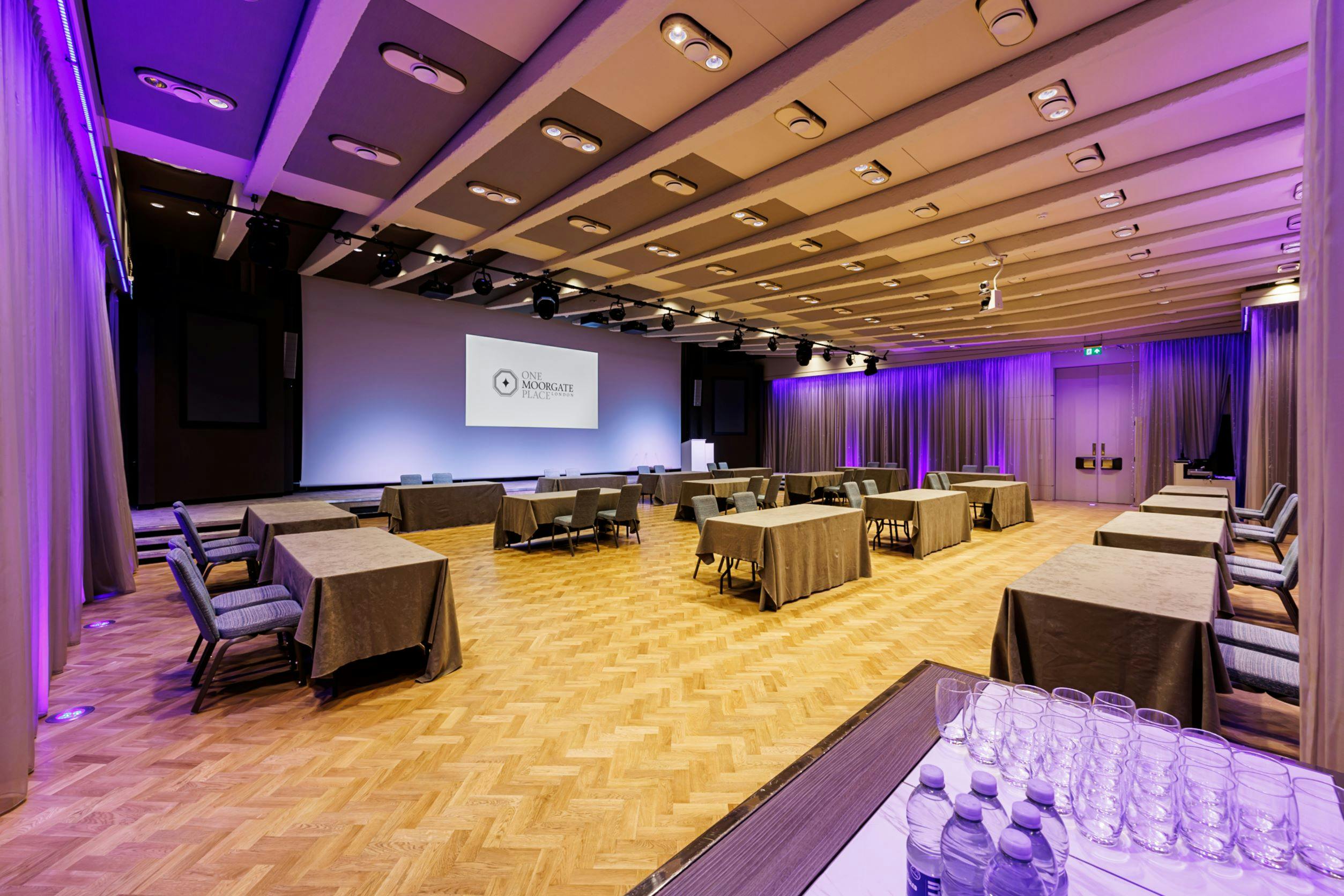 Great Hall at One Moorgate Place, elegant event space for meetings and conferences.