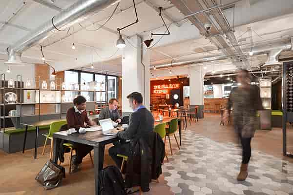 Modern collaborative workspace in Hanbury, ideal for meetings and events with natural light.