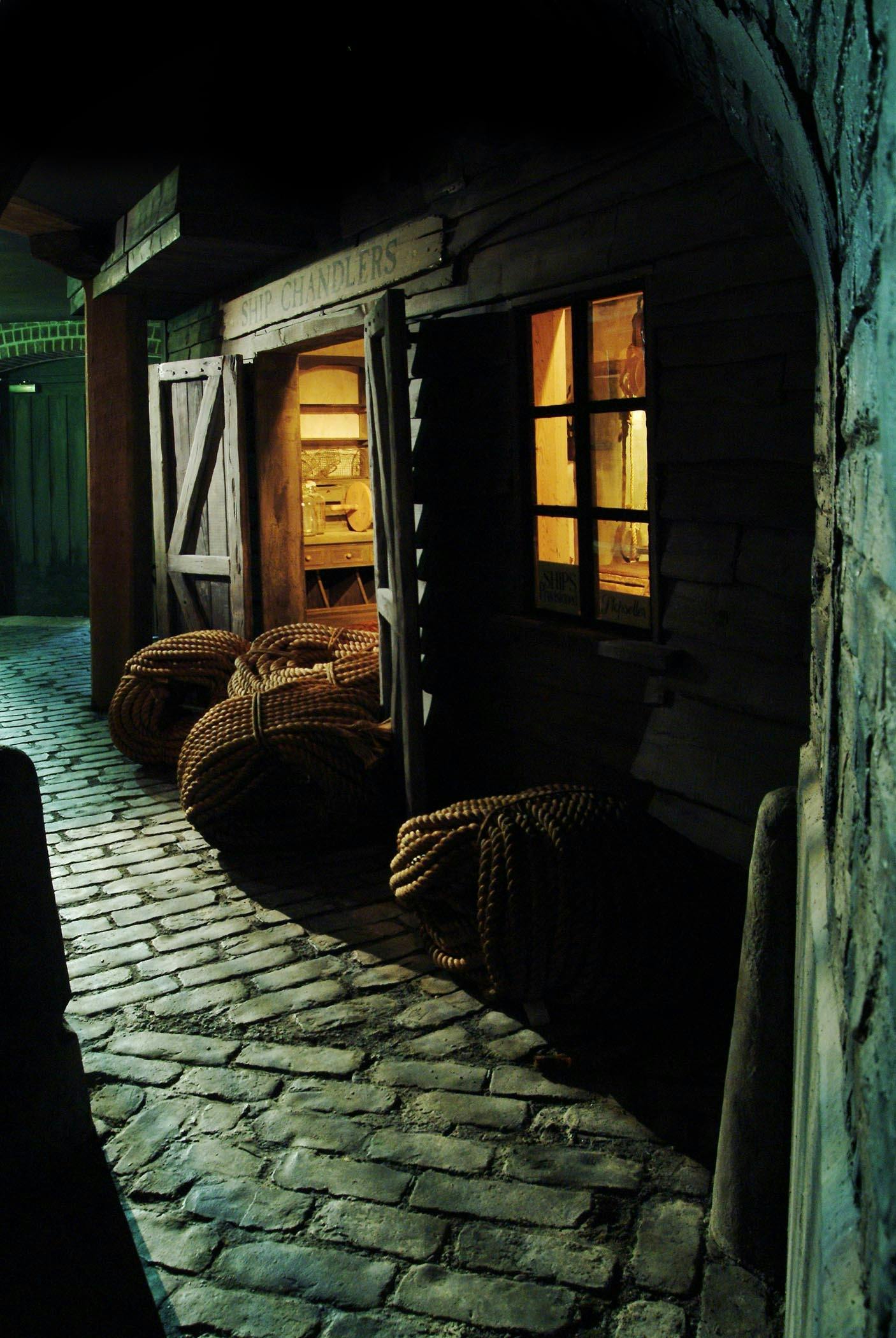Sailortown Gallery doorway in London Docklands, rustic venue for themed events.