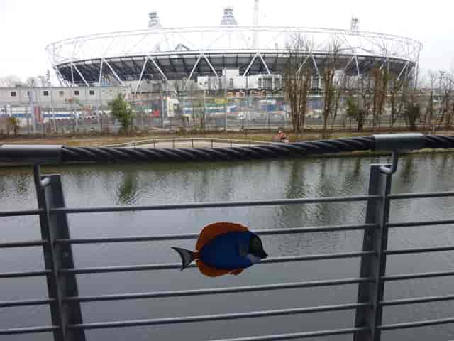 Smokehouse Gallery outdoor venue with stadium backdrop, ideal for events and networking.