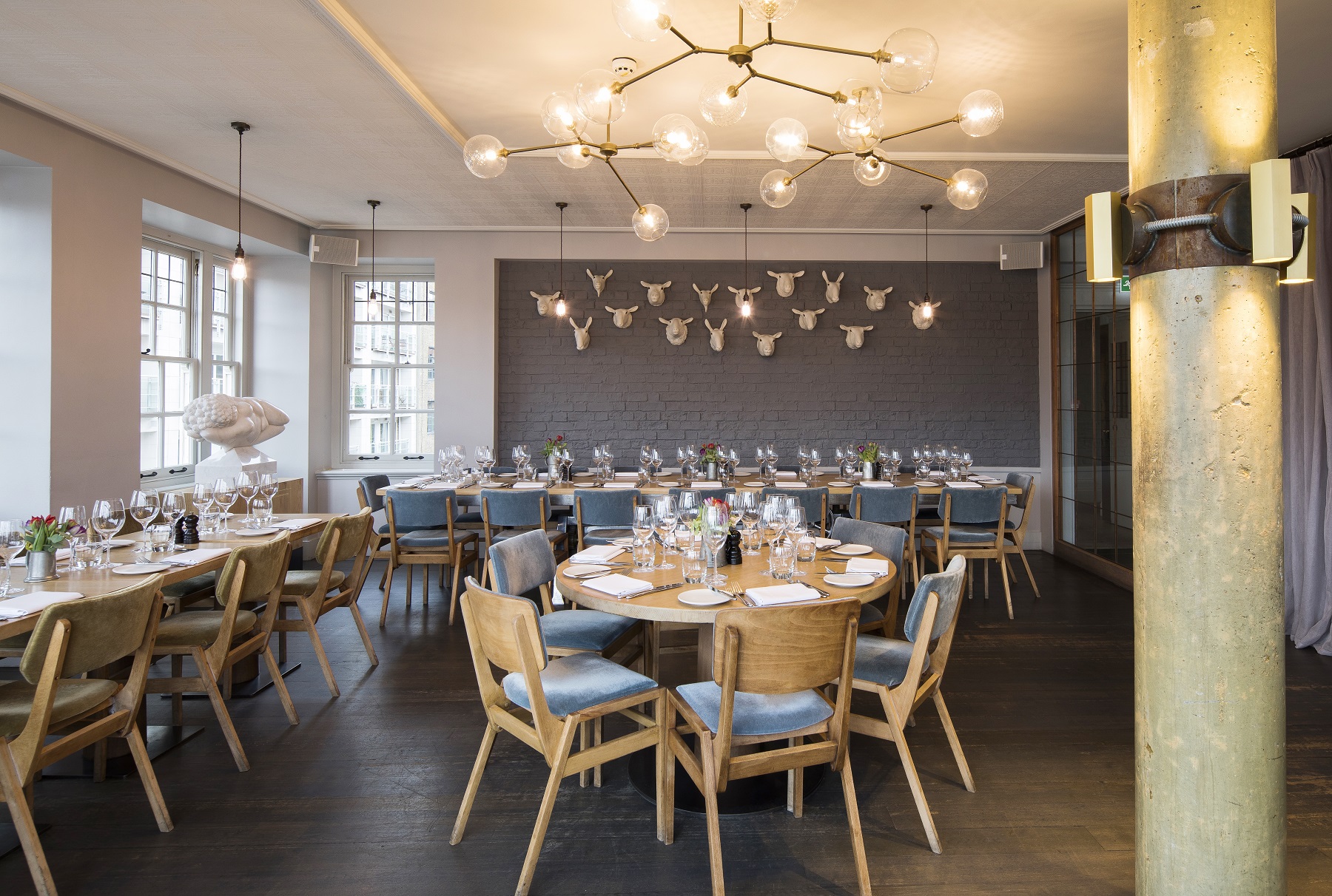 Stylish dining space in The River Room, ideal for corporate events and intimate gatherings.