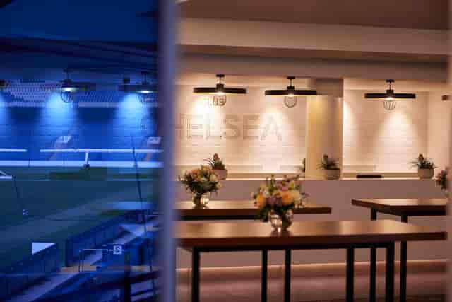 Canoville Suite at Chelsea FC: elegant event space for corporate meetings and receptions.