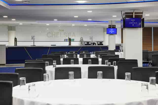 Drake and Harris Suites at Chelsea FC, elegant event space for corporate meetings and gatherings.