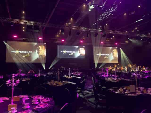 Exchange Hall in Manchester Central: elegant event space with dramatic lighting for formal gatherings.