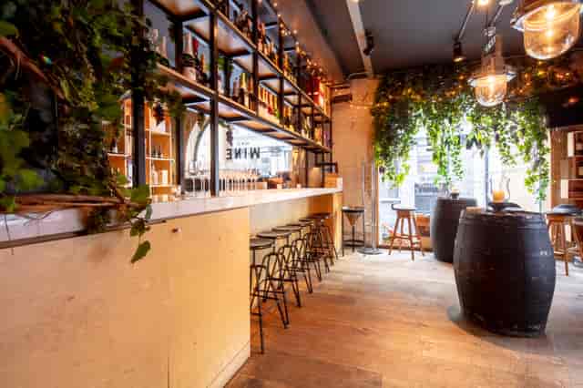 Stylish bar area in New Street Wine Shop, ideal for cocktail receptions and networking events.