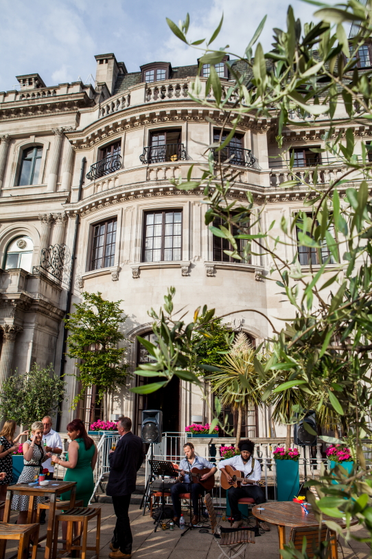Argyll Room and Terrace: elegant venue for weddings and corporate events with lush greenery. - Banner