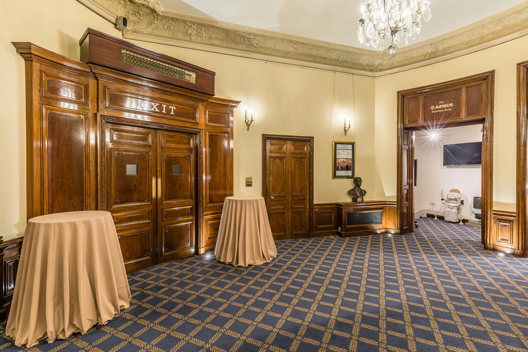 Elegant event space at Marshall of Cambridge, ideal for corporate meetings and receptions.