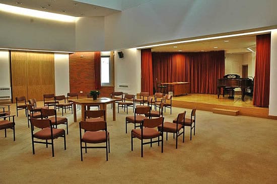 Large Meeting Room in Liverpool Quaker House, circular seating for workshops and seminars.