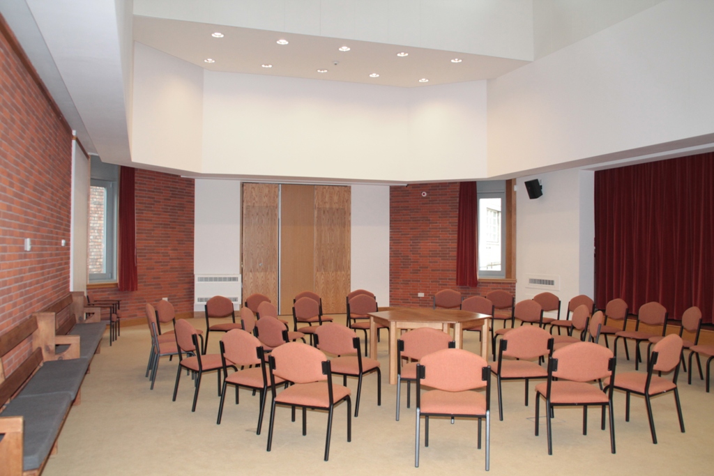 Large Meeting Room in Liverpool Quaker House, circular chairs for workshops and collaboration. - Banner