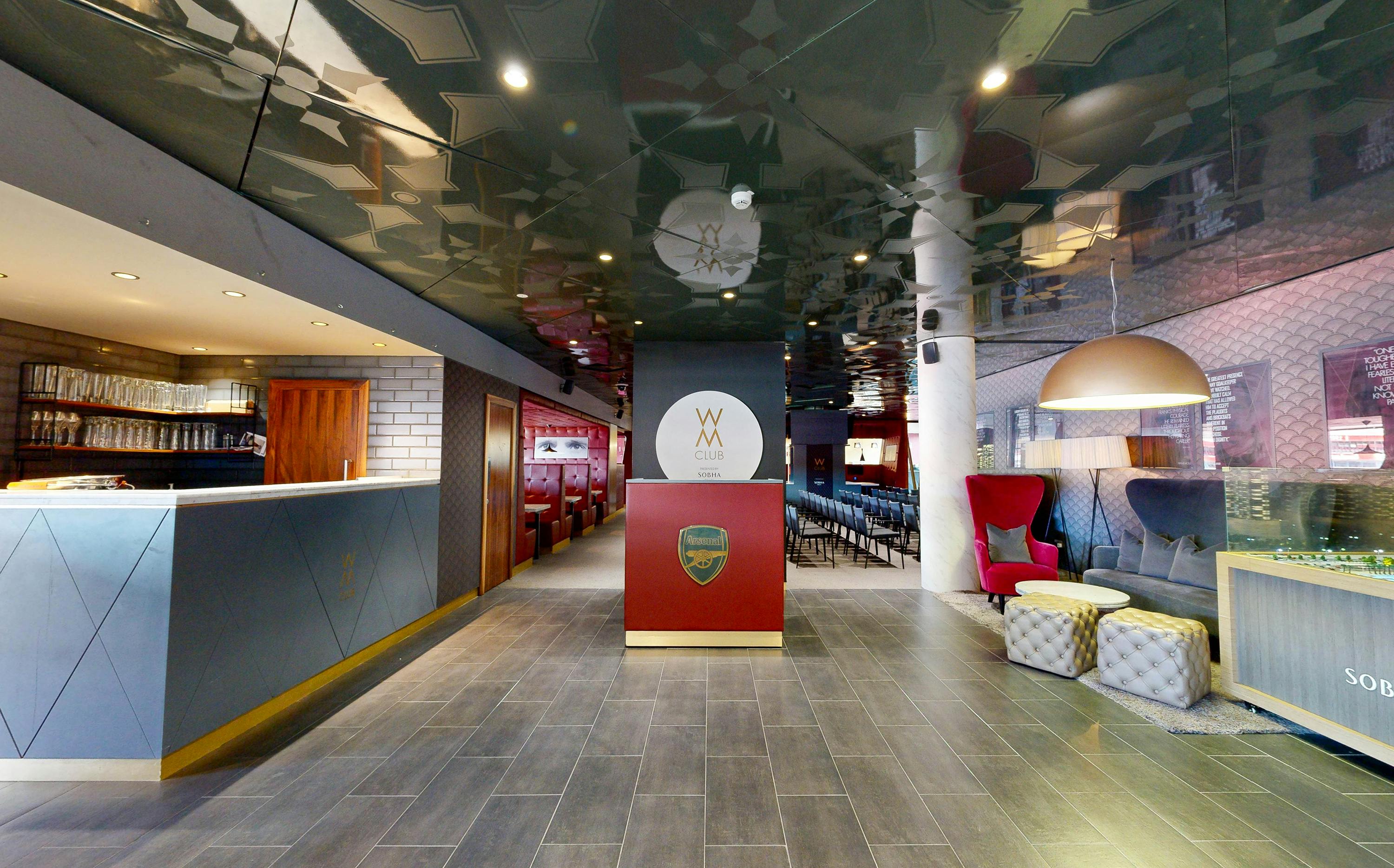 W Club entrance at Emirates Stadium, modern venue for meetings and events.