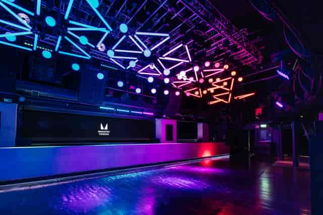 Ministry of Sound launch party, DJ booth, modern venue