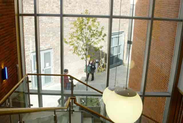 William Penn Room, Liverpool Quaker Meeting House, modern venue with large windows for events.