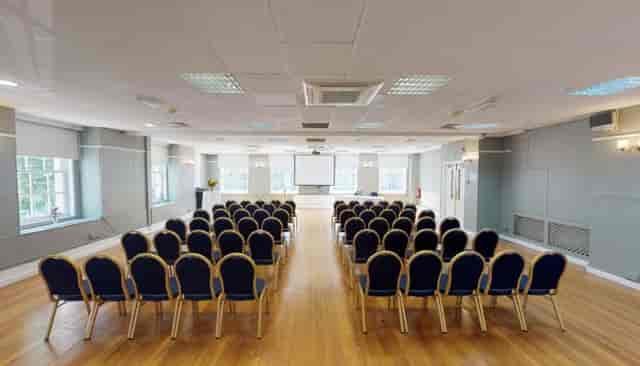 Theater-style Presidential Suite at The London Irish Centre for professional seminar events.