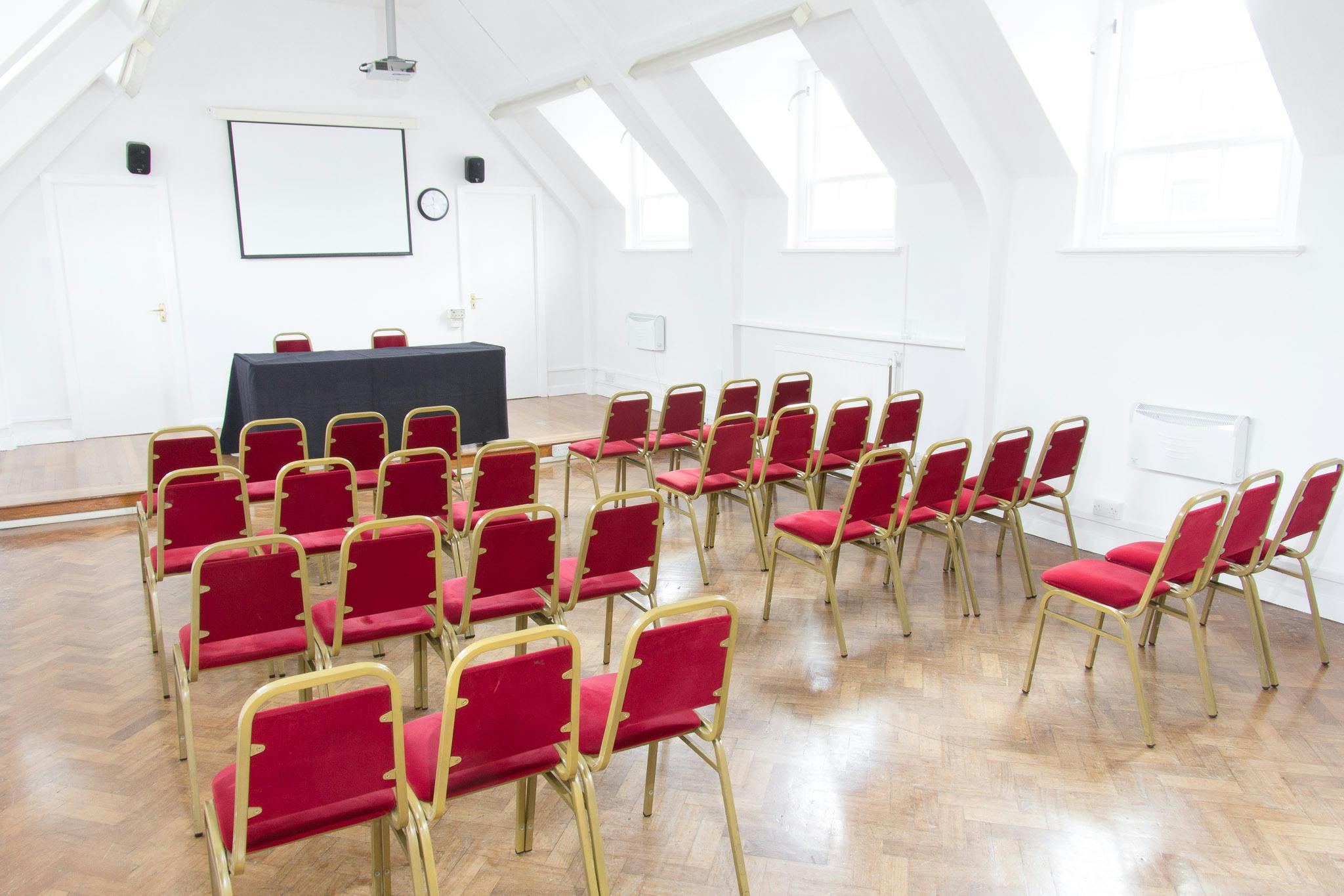 Chapel Suite at The London Irish Centre, bright meeting room for workshops and presentations.