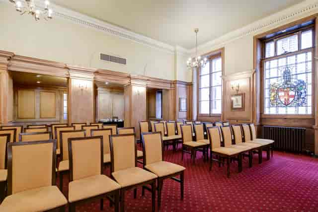 Holden Chancery Lane boardroom, wood, stained glass, executive meeting, corporate event