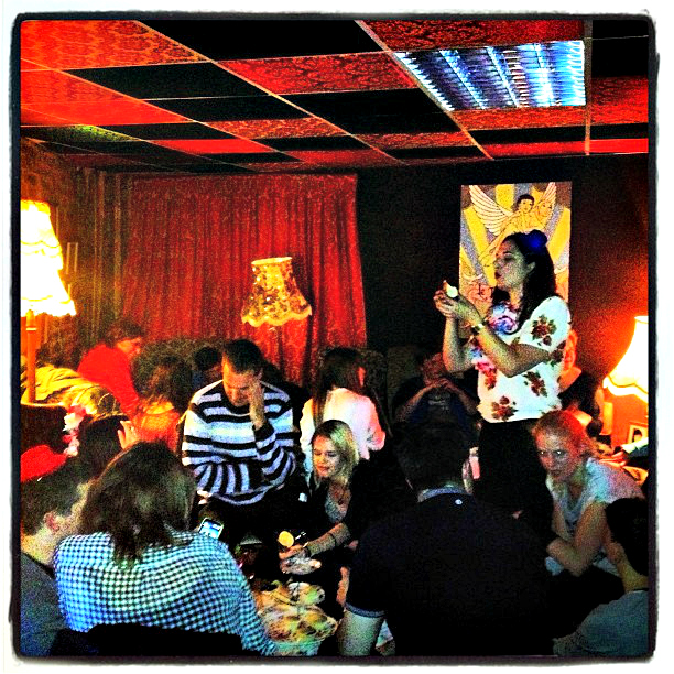 Little Nan's Bar event space, crowded room layout for workshops and corporate breakout sessions.