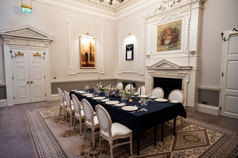 Wrench Room at Royal Over-Seas League: elegant heritage boardroom for VIP meetings and formal events.