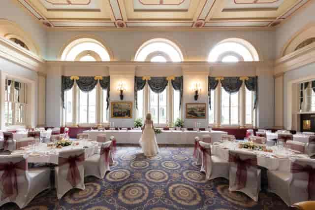 Elegant banquet room in City of London Club, ideal for weddings and formal events.