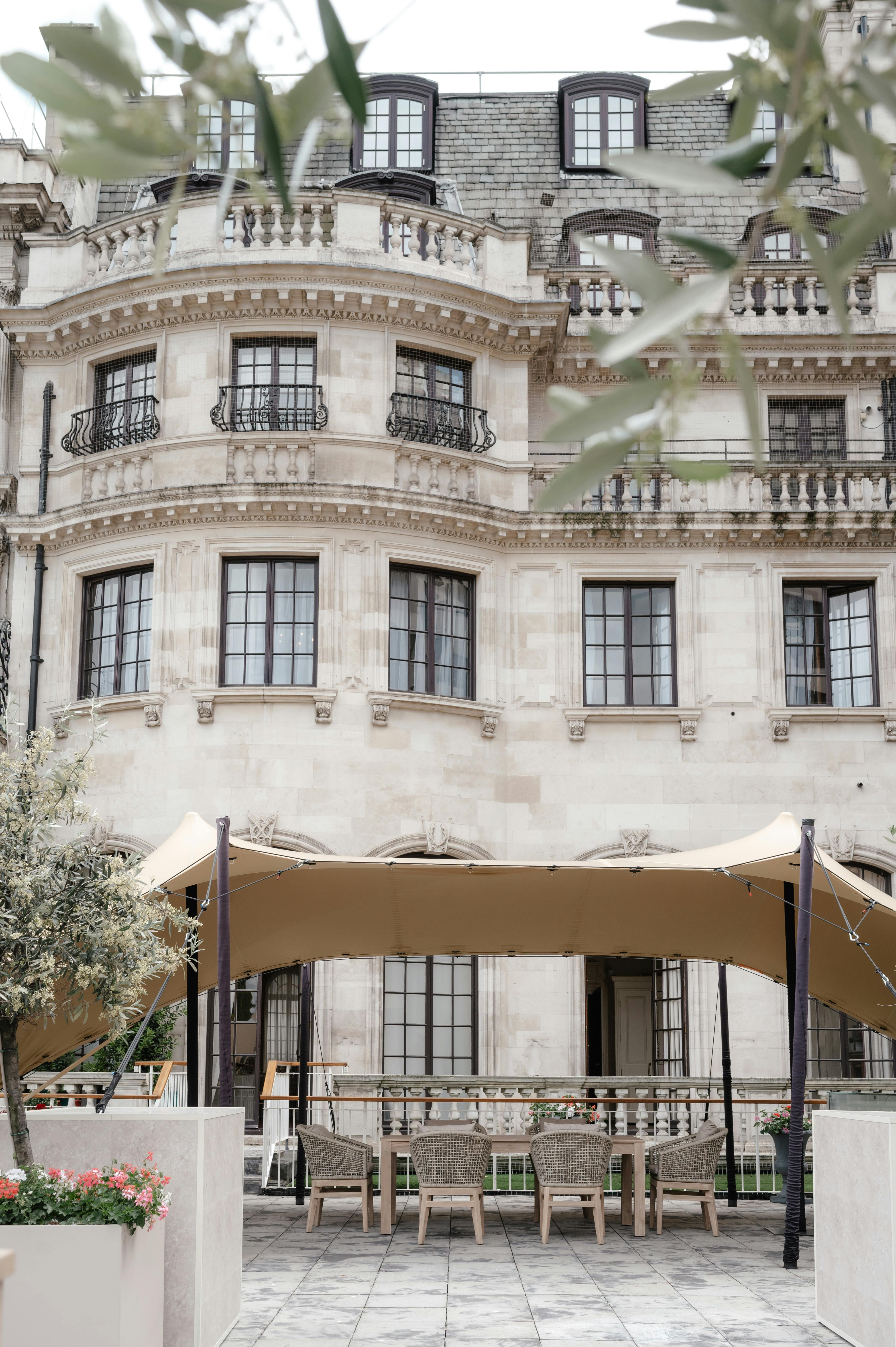 Argyll Room outdoor event space with elegant tent for weddings and corporate events.
