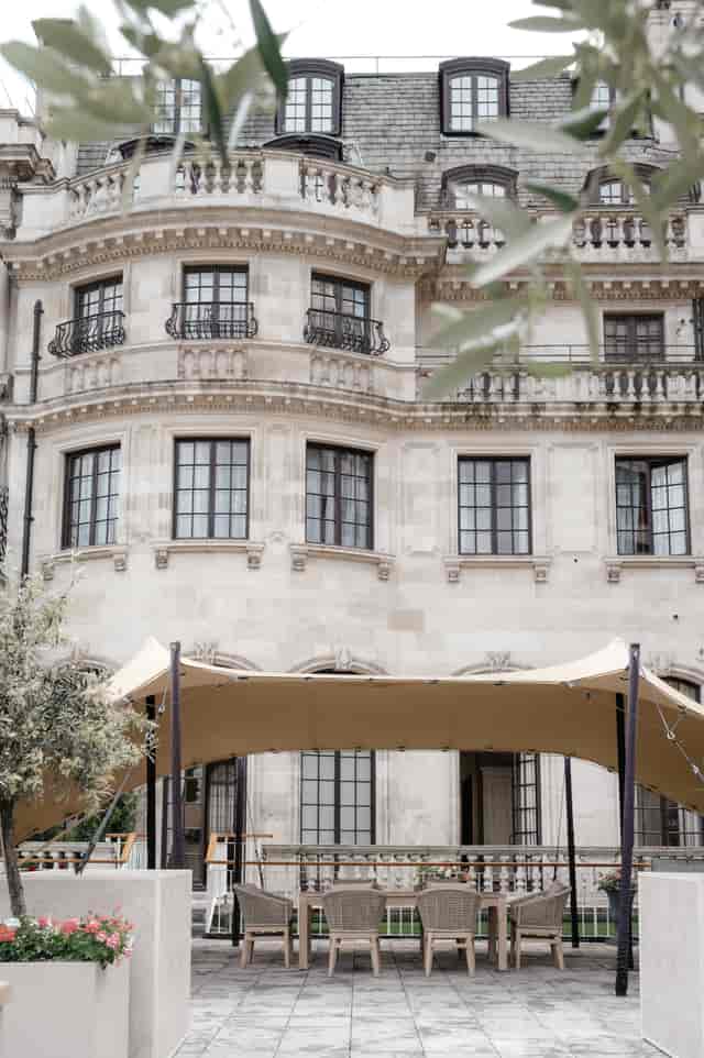 Argyll Room outdoor event space with elegant tent for weddings and corporate events.