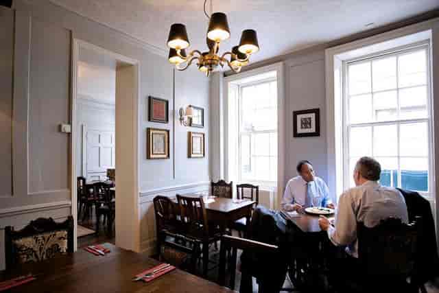 Private dining room at The Harrow for professional business lunch and corporate meetings.