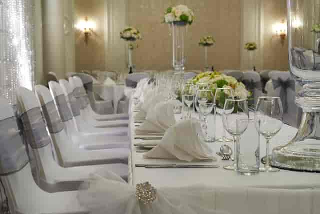 Elegant banquet table in The Adelphi Suite, perfect for weddings and corporate events.