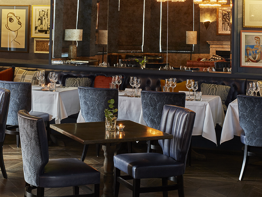 Sophisticated dining space at Albert's, ideal for corporate events and intimate gatherings. - Banner