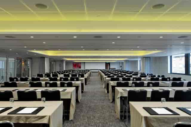 Conference room at Leonardo Royal Hotel London, modern design, ideal for meetings and networking.