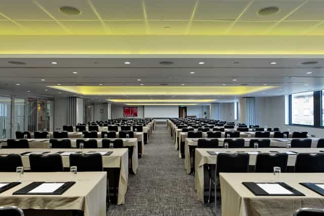 Conference room at Leonardo Royal Hotel London, modern design, ideal for meetings and networking.