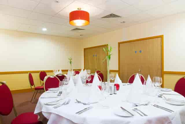 The Excelsior Room banquet setup for corporate dinners and private events in Clerkenwell Centre.