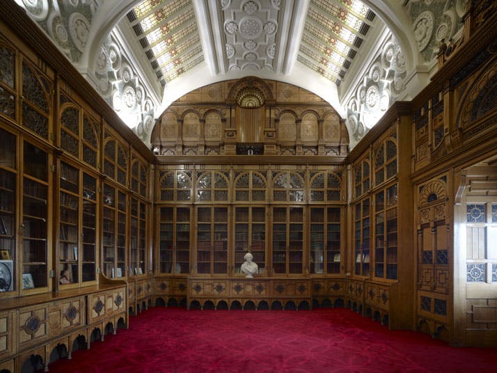 Shakespeare Memorial Room with rich wood details, ideal for formal events and meetings.