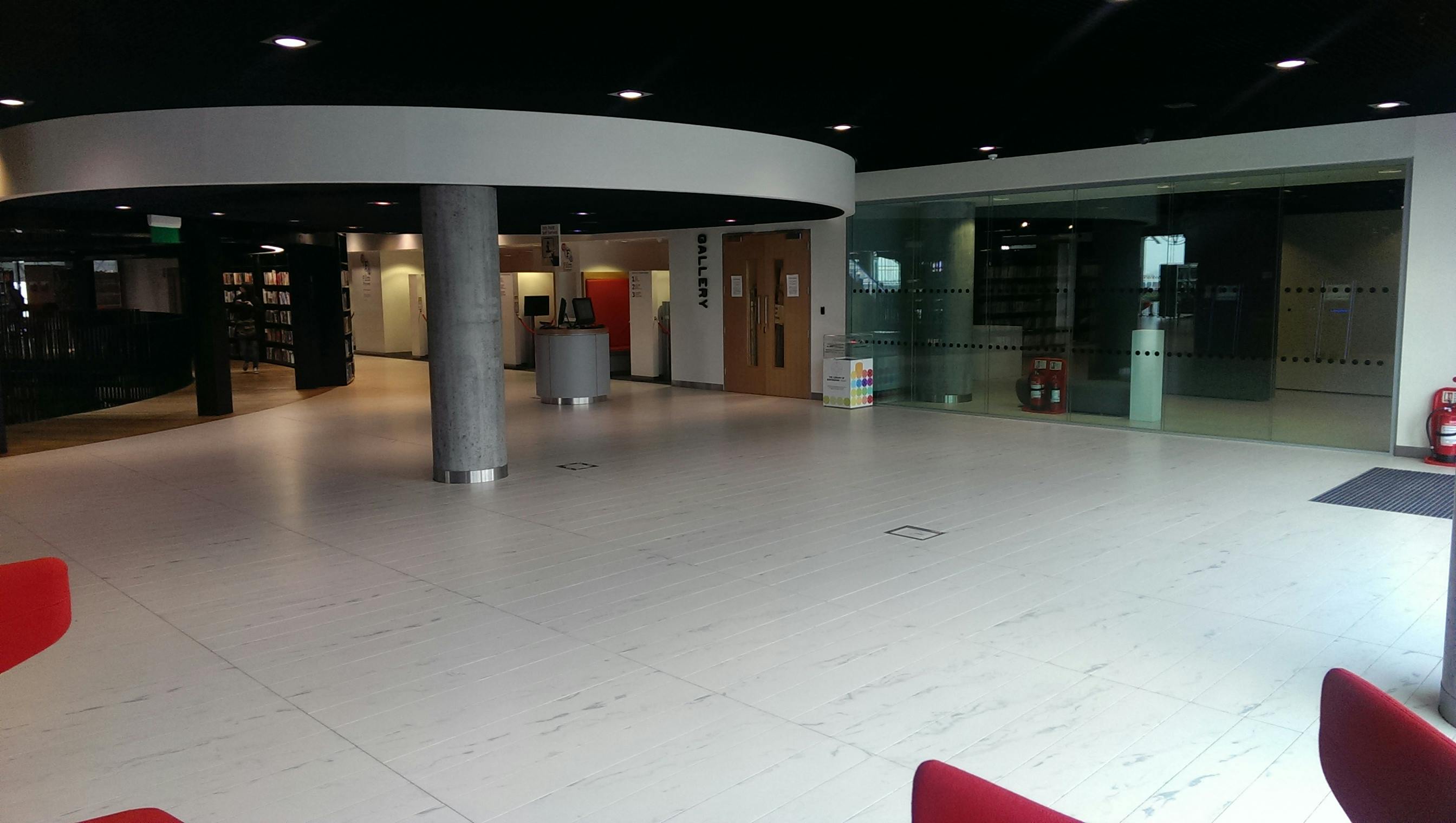 Modern lobby at Unique Venues Birmingham, ideal for events and conferences.