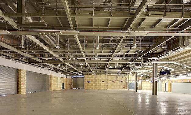 Spacious industrial Exhibition Hall at Edgbaston Stadium for events and exhibitions.