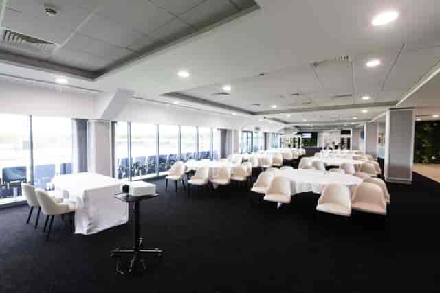 Warwickshire Suite at Edgbaston Stadium: bright corporate banquet space for business events.