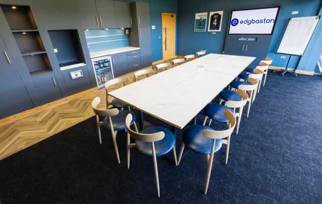 Executive boardroom at Edgbaston Stadium for professional corporate meetings and events.