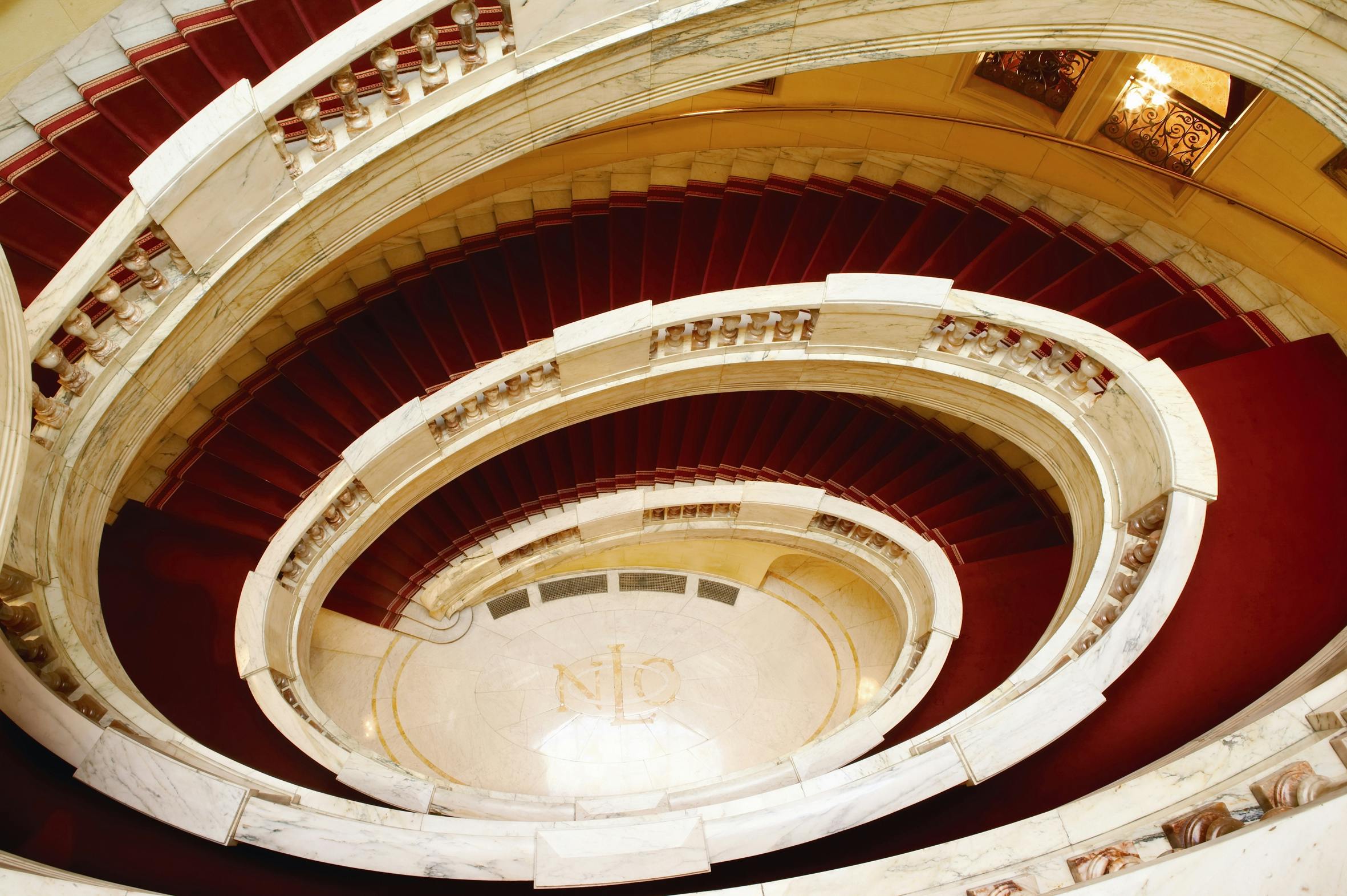 Gladstone Library spiral staircase, elegant venue for weddings and corporate events.