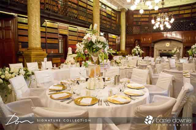 Elegant banquet setup at Gladstone Library, perfect for weddings and corporate events.