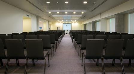 Spacious conference room at DoubleTree by Hilton, ideal for seminars and workshops.