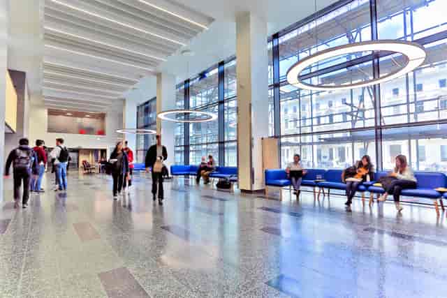 Modern lobby at Imperial College, ideal for networking events and gatherings.