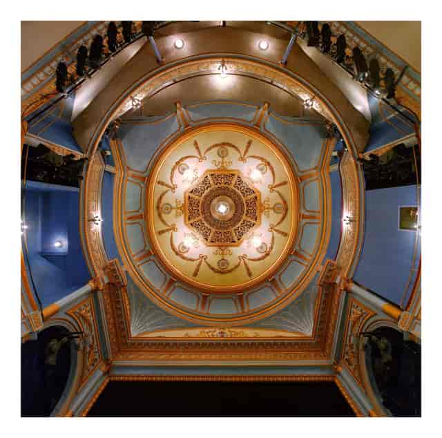 Ornate domed ceiling of Harold Pinter Theatre, perfect for gala event venues and formal dinners.