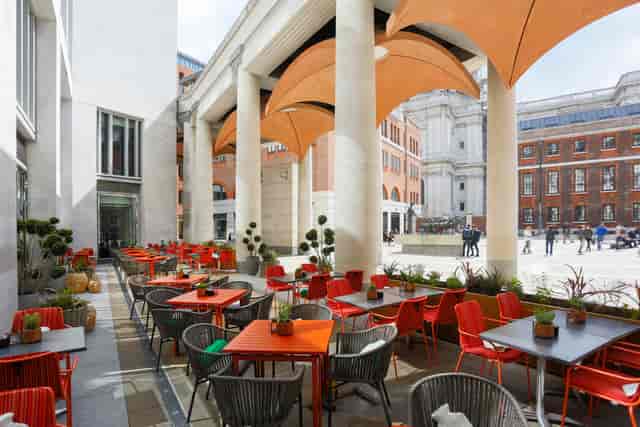 Main Bar at The Happenstance: Covered outdoor event space for networking receptions and lunches.