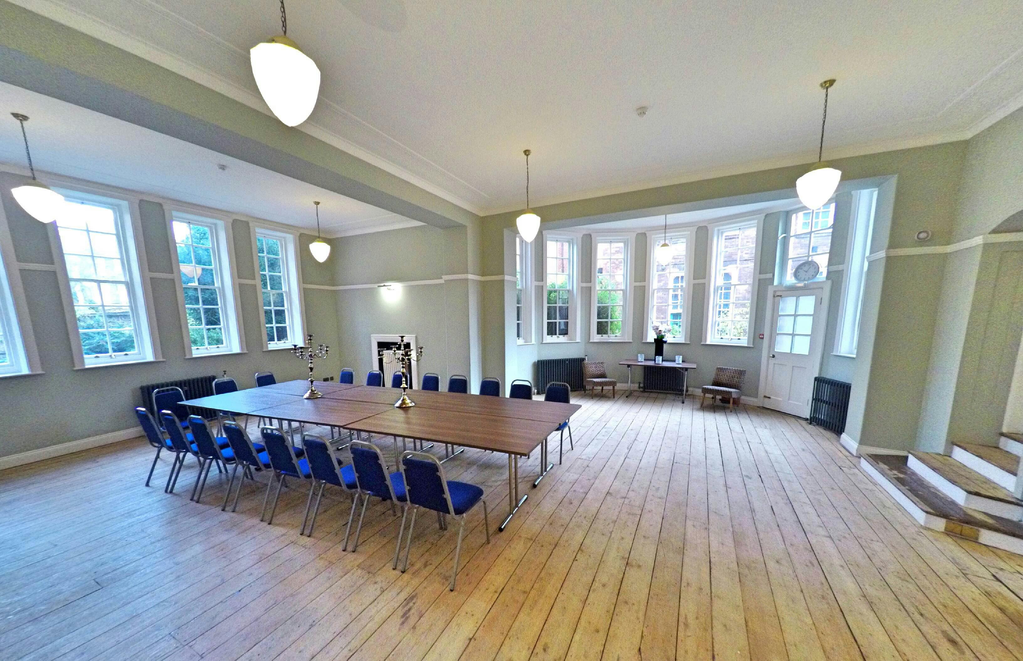 Voysey Room at Mary Ward House: spacious meeting room with natural light, ideal for workshops.