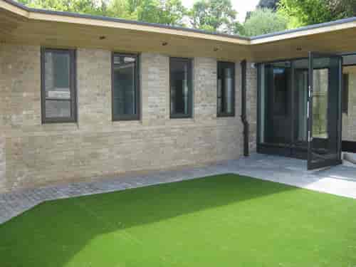 Modern courtyard at Charis Centre church, ideal for intimate breakout sessions and event hire.