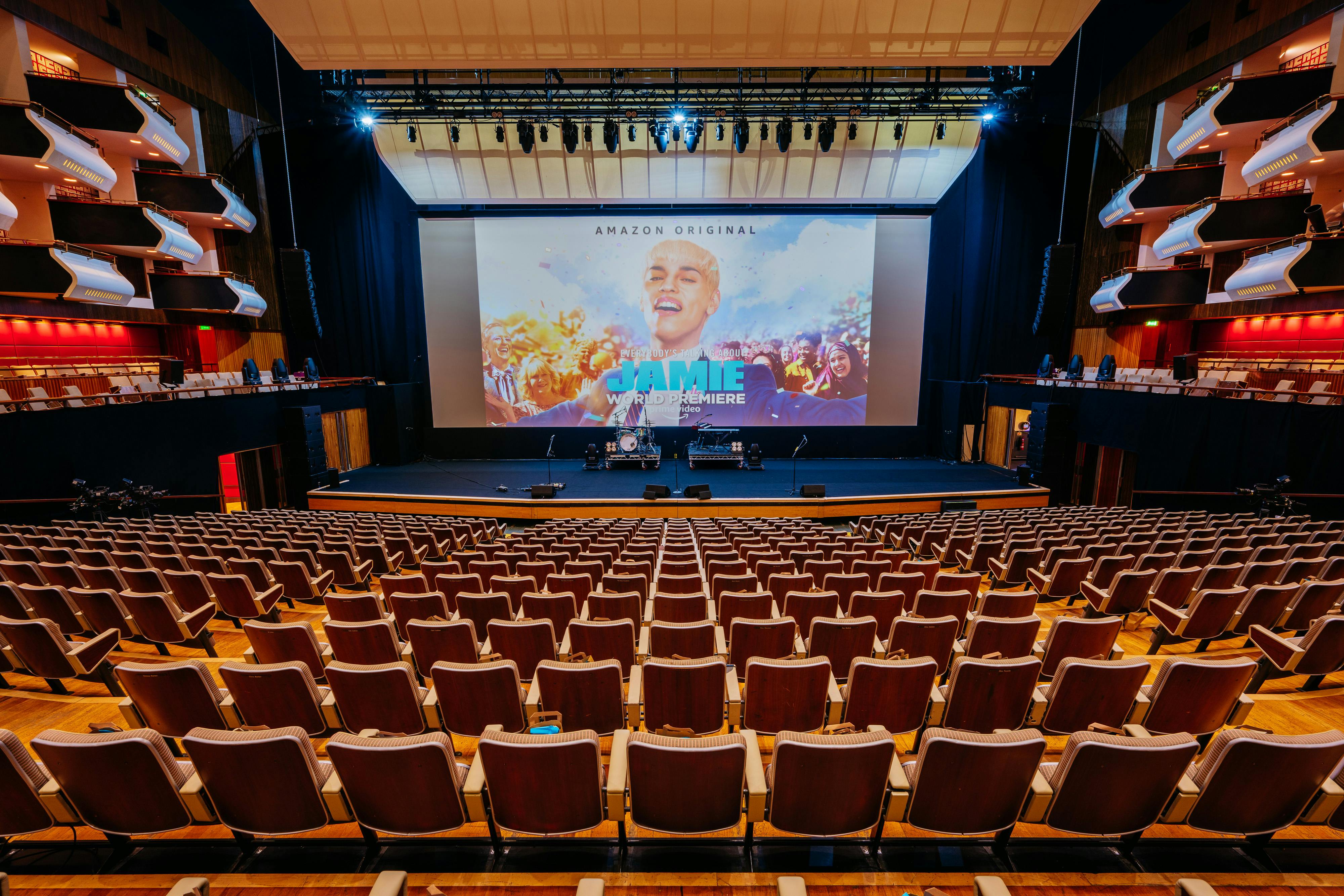 Royal Festival Hall Auditorium set for a conference with spacious seating and stage.