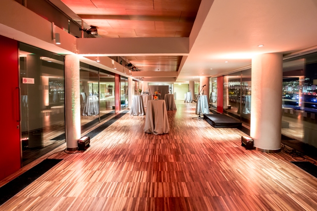 St Paul's Roof Pavilion: modern event space with polished floors, ideal for receptions and cocktails. - Banner