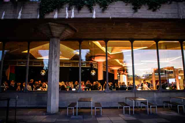 Queen Elizabeth Hall Foyer, vibrant event space for networking and social gatherings.