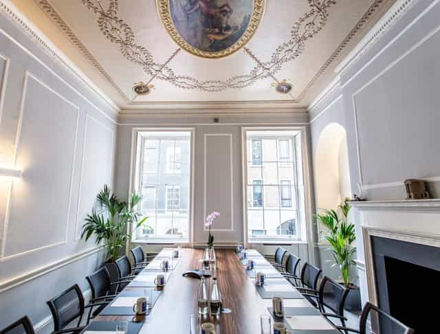 Elegant Bacchus Room in Adam House, perfect for corporate meetings and intimate events.