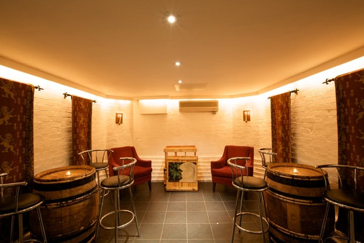 Cozy meeting space at The Cellar, Royal Horseguards Hotel, ideal for private events.